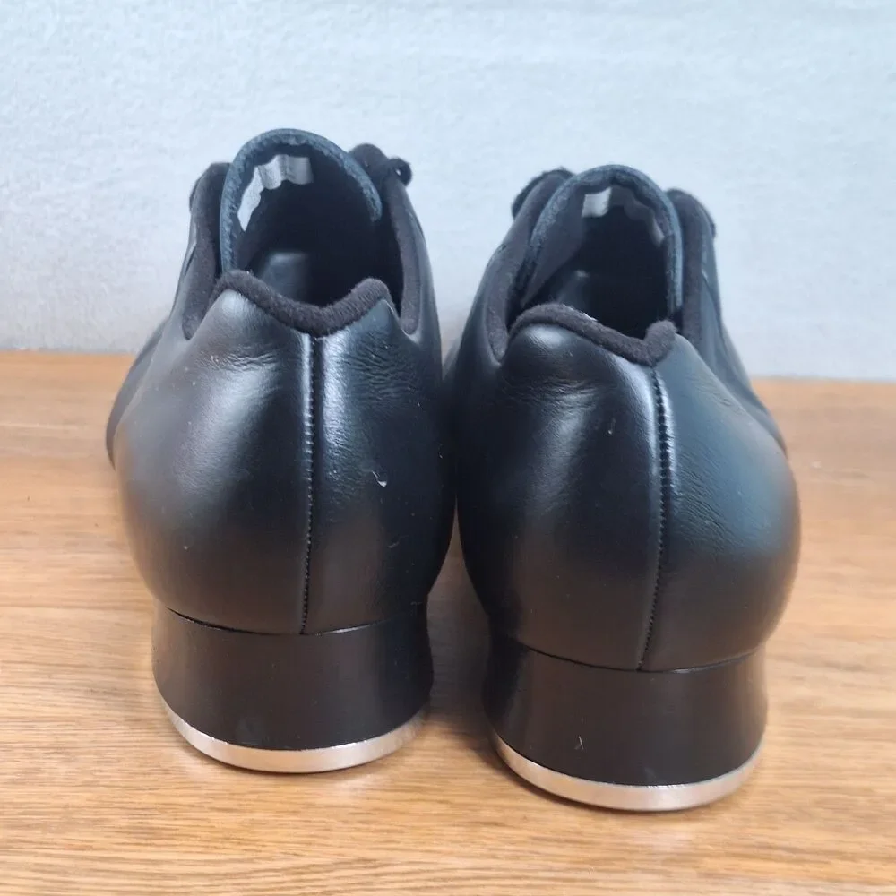 Bloch Shockwave Men's 10.5 Black Leather Lace-Up Tap Dance Shoes Performance